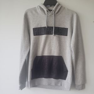 Philipp Plein Womens Grey Handwarmer Pockets Long-Sleeve Hoodie Sweatshirt Size